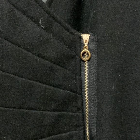 Designer black wool dress with asymmetrical back - Picture 3 of 3